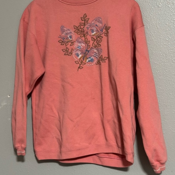 Vintage Antero sweatshirts with embroidered butterflies large - Picture 2 of 12